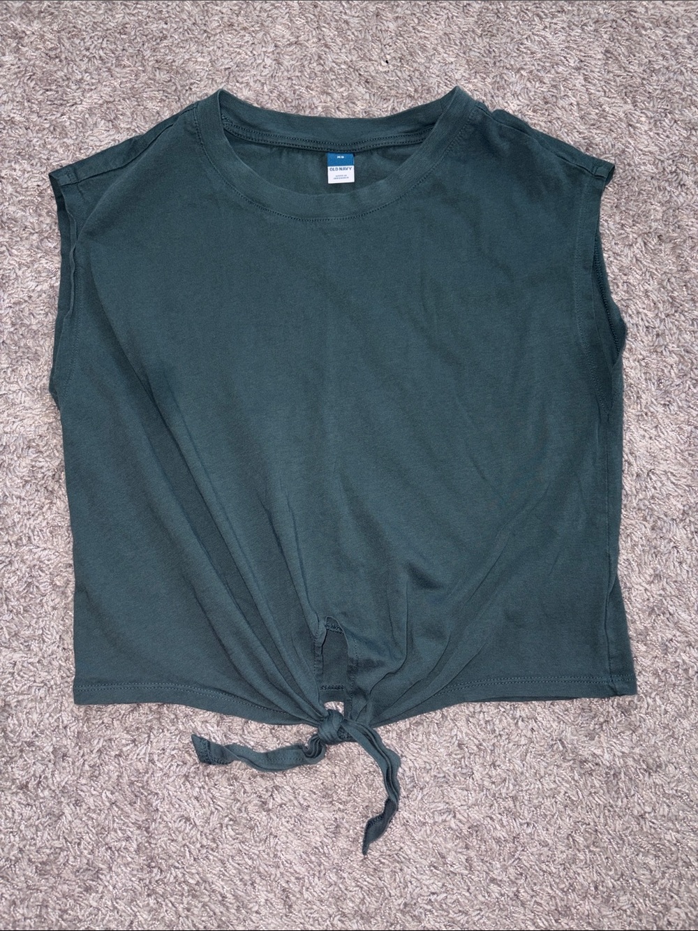 Old Navy Forest Green Front-Tie Tank Top